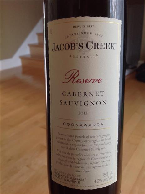 Rượu vang Jacob's Creek Reserve Cabernet Sauvignon
