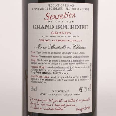 Rượu vang Pháp Sensation de Chateau Grand Bourdieu