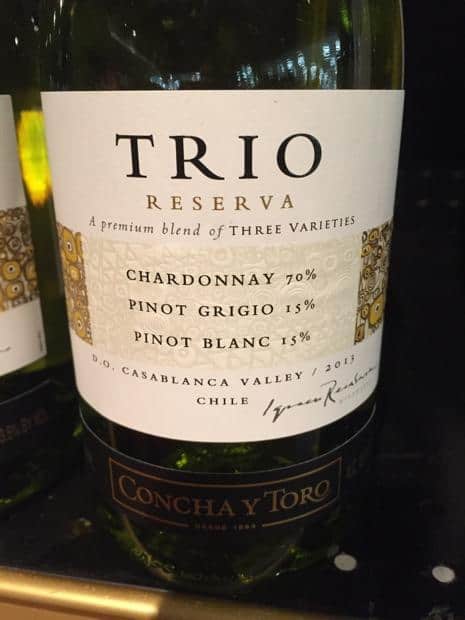 Vang Chile Trio Reserva Chardonnay Pinot Grigio Pinot