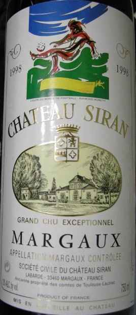 Vang Pháp Chateau Siran Margaux 1998