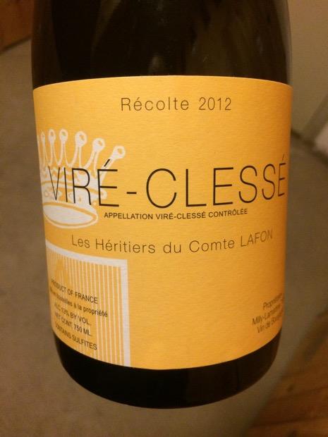 Vang Pháp Vire Clesse Les Heritiers du Comte Lafon Wht Vang Pháp Vire Clesse Les Heritiers du Comte Lafon Wht